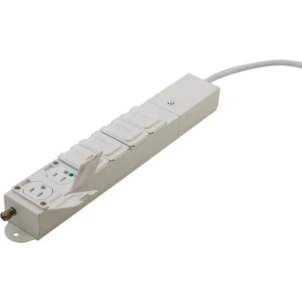 Hubbell Healthcare Outlet Assembly 6-Outlet 15 Amp Surge Protector Power Strip W/ 6 Ft Cord