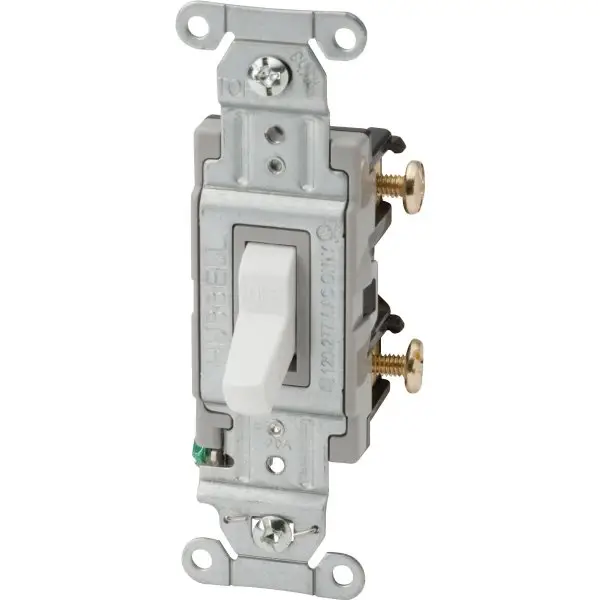 Hubbell-Pro 20 Amp 120/277 Vac 2-Position Side Wired Toggle Switch (White)