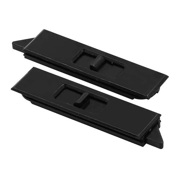 Prime-Line Tilt Latch, Plastic, Spring-Loaded, Snap-In, Matte Black, 1 Pair