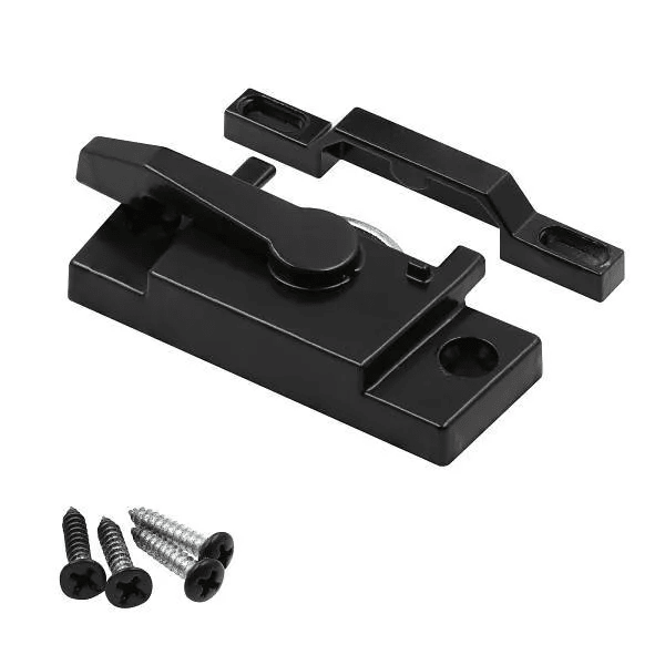 Prime-Line Vinyl Window Sash Lock With Keepers, Matte Black, Single Pack