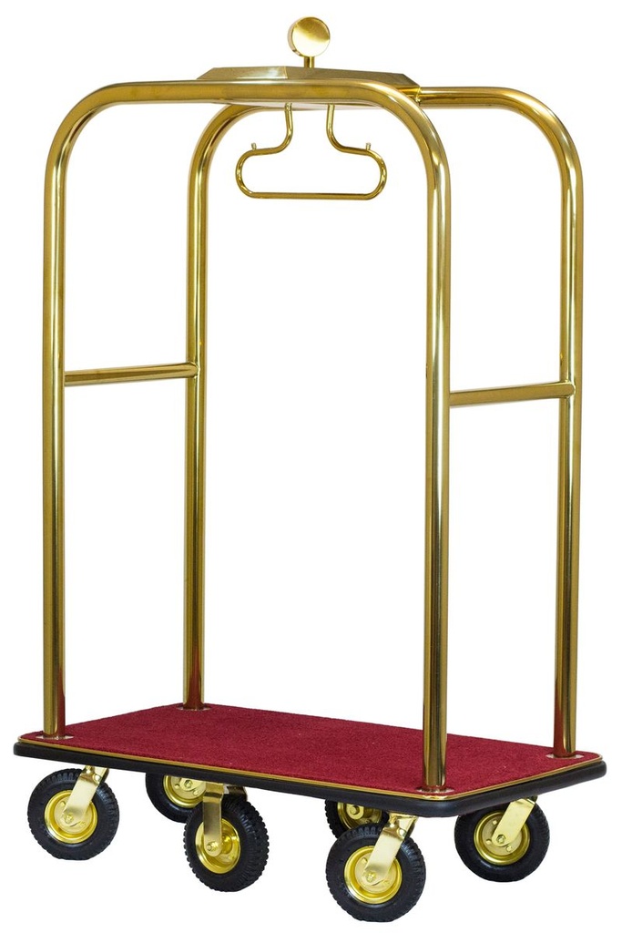 Six Wheel Boardwalk Series Bellman's Cart; Gold - 8" pneumatic wheels