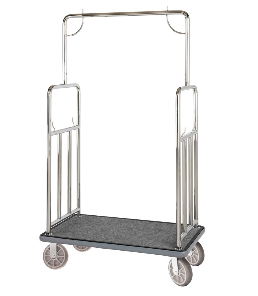 Classic Bellman's Cart; Stainless Steel - 8" semi-pneumatic wheels