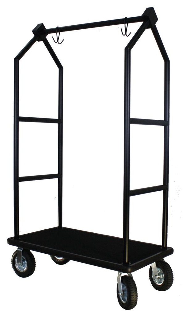 Contemporary Bellman's Cart; Black - 8" semi-pneumatic wheels
