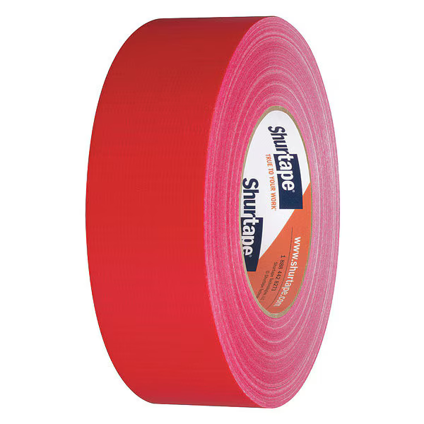 Shurtape Duct Tape, Red, 60 yd L, 1-7/8 in W