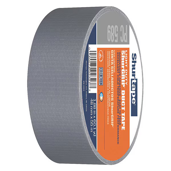 Shurtape Duct Tape, Silver, 60-1/8 yd L, 1-7/8 in W, PK24