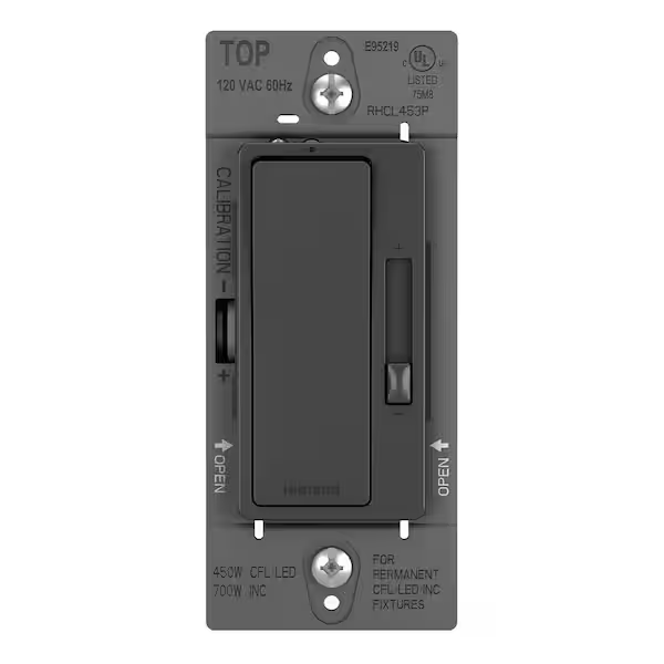 Legrand radiant 450W Rocker Dimmer for LED/CFL/Halogen/Incandescent Bulbs, 3-Way/1-Pole, Graphite