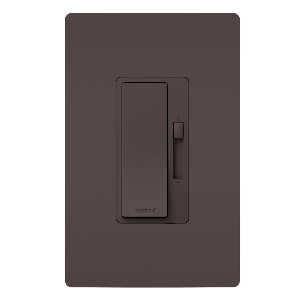 Legrand radiant 150W Rocker Dimmer for LED/CFL/Halogen/Incandescent Bulbs, 3-Way/1-Pole, Brown