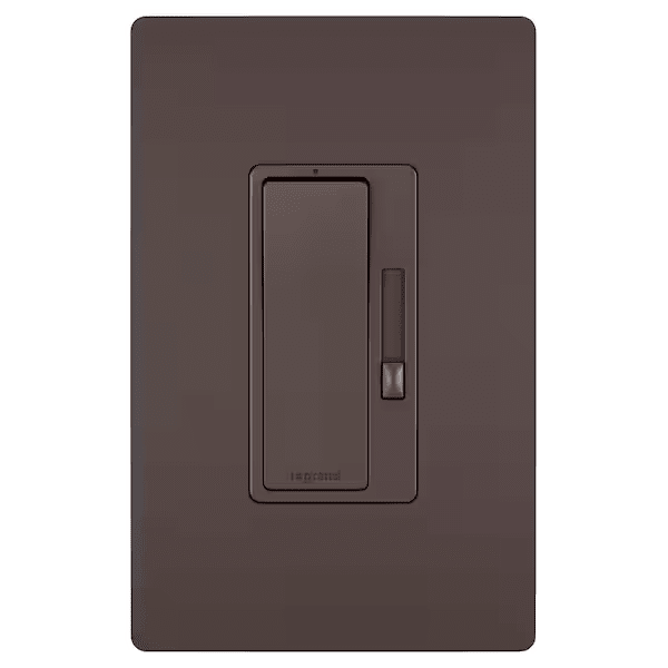 Legrand radiant 450W Rocker Dimmer and Wall Plate for LED/CFL/Halogen/Incandescent Bulbs, 3-Way/1-Pole, Dark Bronze