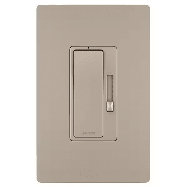 Legrand radiant 450W Rocker Dimmer and Wall Plate for LED/CFL/Halogen/Incandescent Bulbs, 3-Way/1-Pole, Nickel