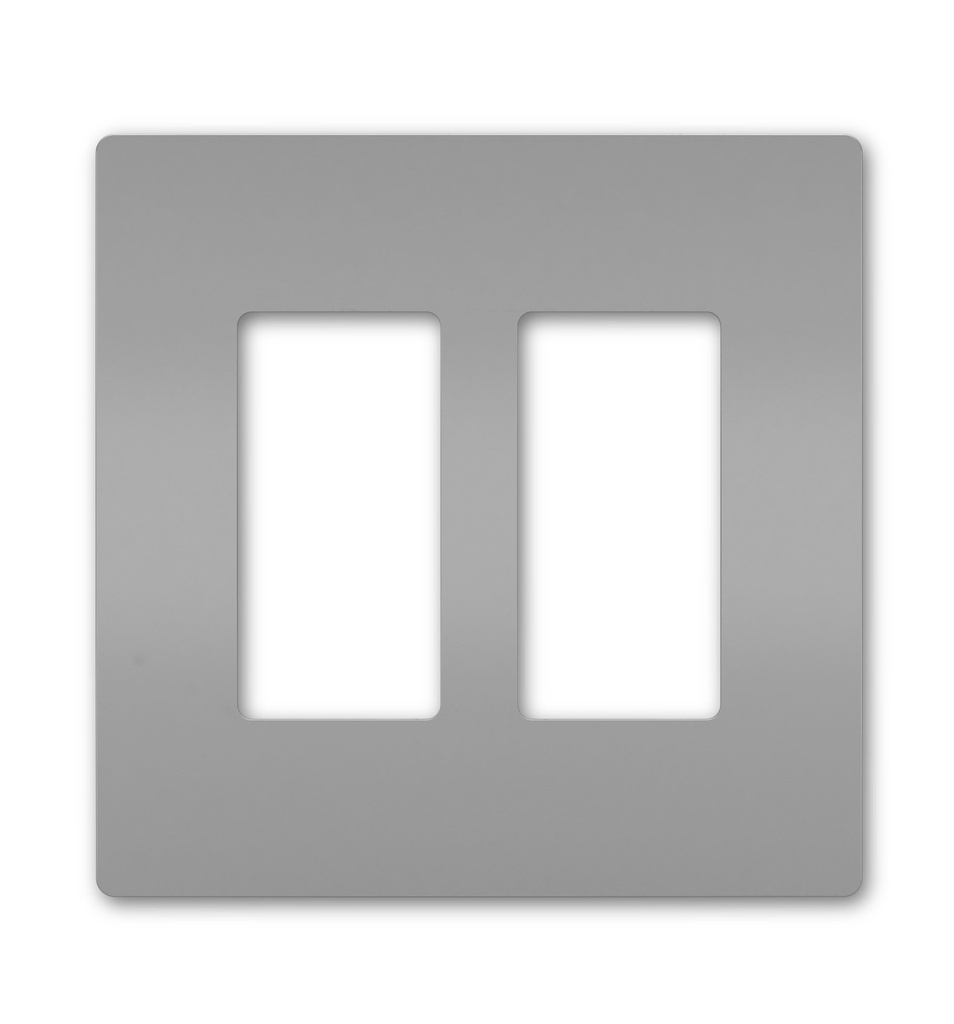 Legrand radiant 2-Gang 2-Decorator/Rocker Screwless Wall Plate, Gray