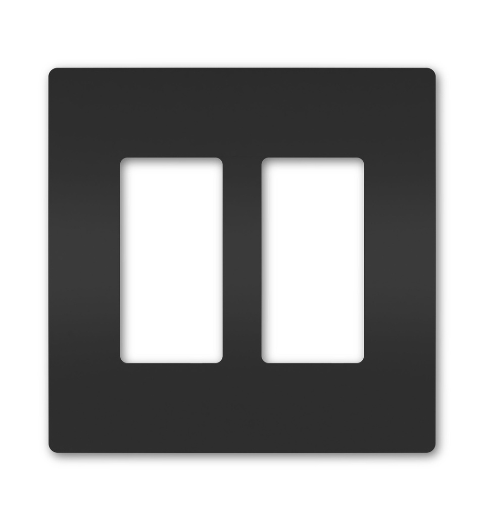 Legrand radiant 2 Gang 2-Decorator Rocker Screwless Wall Plate, Black