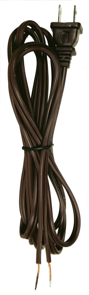 Satco 6 Foot 18/2 SPT-1 105C Cord Set; Brown Finish