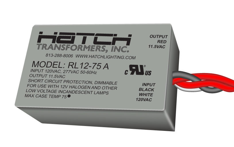 Hatch Step-Down Electronic Transformer - 75W 277V-12VAC