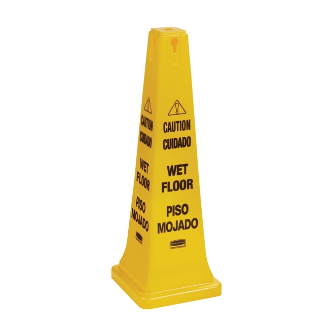 Rubbermaid "Caution Wet Floor" Safety Cone, 36", Yellow