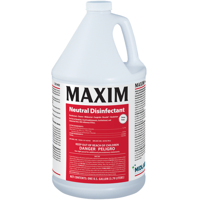 Maxim Neutral Disinfectant Lemon Scent 4/1 Gal