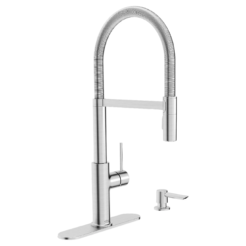 American Standard Tamarind Semi-Pro Dual Spray Kitchen Faucet with Deck Plate and Soap Dispenser