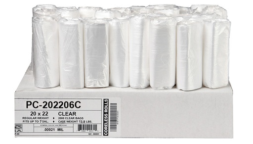 [PC-202206C ] PCM Pro-Lene + Antimicrobial 7 Gal. Clear Trash Bags (2000 Count) 20 in. x 22 in. 6 Mic (eq)