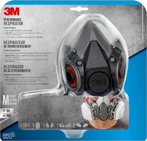 [100653900 ] 3M OV P95 Paint Project Reusable Respirator Mask, Size Medium