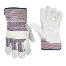[40124 ] CLC ECONOMY SAFETY CUFF WORK GLOVES WITH SPLIT-LEATHER PALMS, GREY, ONE SIZE FITS ALL