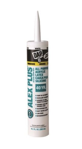 [8880 ] DAP Alex Plus 10.1 oz. Acrylic Latex Plus Silicone Caulk in White