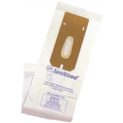 [3558268 - JAN-ORXLCC-2(8)] JANITIZED Vacuum Bag for ORECK XL and CC (8-Bags/Pack) Equivalent to AK1CC6A, CCPK8DW , PK20008DW