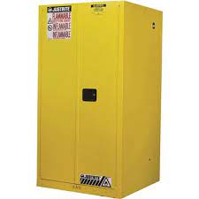 [99-4081 ] JUSTRITE SAFETY STORAGE CABINET, 45 GALLON, 65 IN. X 43 IN. X 18 IN., MANUAL CLOSE