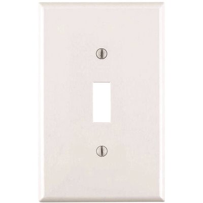 [100356782 - M52-00PJ1-0WM] Leviton 1-Gang White Midway Toggle Nylon Wall Plate (10-Pack)