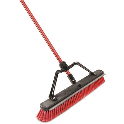 [312913425 - 1230] Libman 24 in. Heavy-Duty Multi-Surface Squeegee Push Broom with Brace and Steel Handle 3 per Case