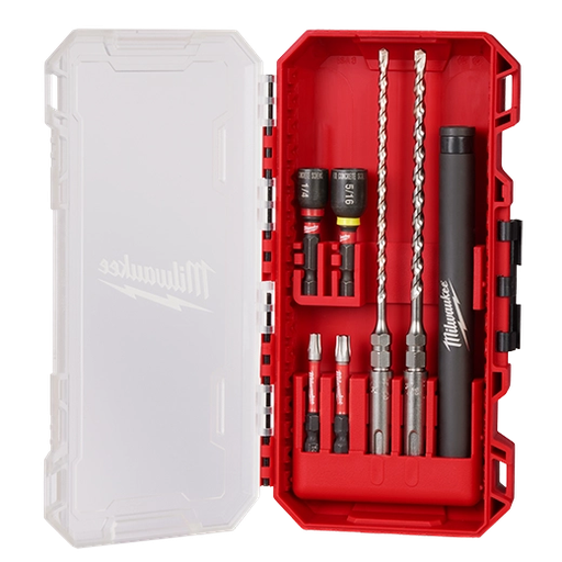 [48-20-7497] Milwaukee 7 PC SDS Plus M/2™ 2-Cutter Concrete Screw Install Kit