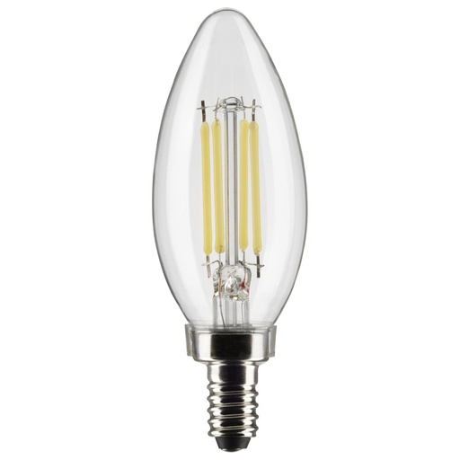 [S21273 ] Satco 5.5 Watt B11 LED; Clear; Candelabra base; 90 CRI; 2700K; 120 Volt