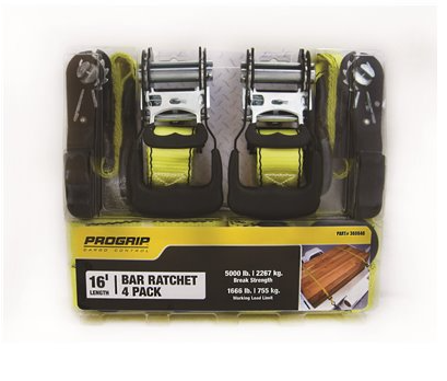 [311924147 ] ProGrip 16 ft. x 1.50 in. 5000 lbs. Heavy-Duty Tie Down Ratchet (4-Pack)