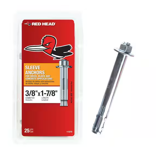 [204402234 ] Red Head 3/8 in. x 1-7/8 in. Hex Sleeve Anchor (25-Pack)