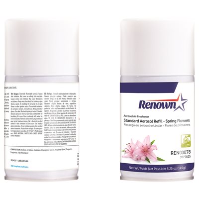 [3577825 - REN03078] Renown 6 oz. Spring Flowers Odor Neutralizer Aerosol Dispenser Refill