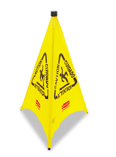 [RCP9S0100YL ] Rubbermaid Commercial Products 30 in. Safety Pop-up Multi Lingual Caution Cone in Yellow