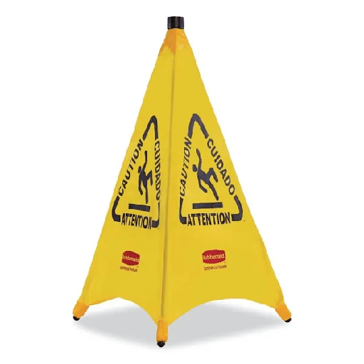 [RCP9S0100YL] Rubbermaid 30 in. Safety Pop-up Multi Lingual Caution Cone in Yellow