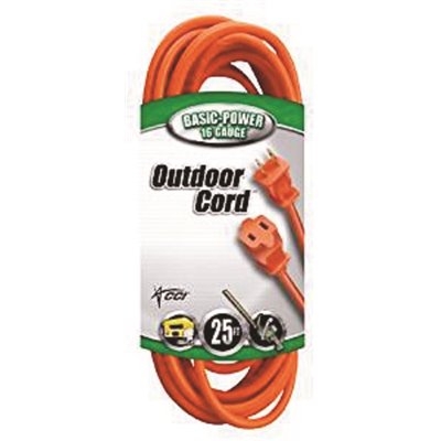[647240 - 22078803] Southwire 25 ft. 16/2 SJTW Outdoor Light-Duty Extension Cord, Orange