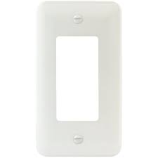 [313685760 ] Titan3 White Smooth 1-Gang Rocker Jumbo Metal Wall Plate