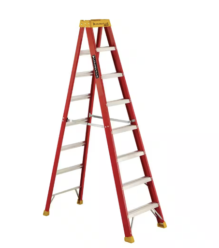 [LSH0763] Werner 8 ft. Fiberglass Step Ladder (12 ft. Reach Height) with 300 lb. Load Capacity Type IA Duty Rating
