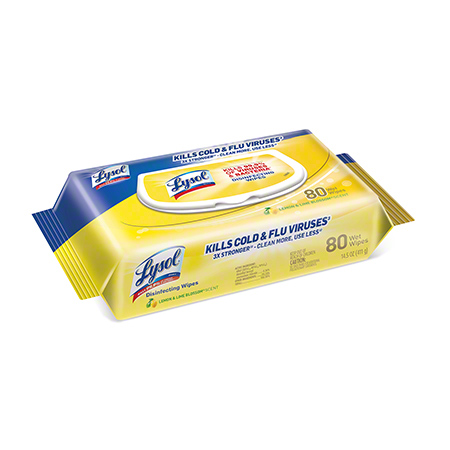 [RAC99716CT - CB997161] Lysol® Lemon & Lime Blossom Disinfectant Multi Surface Wipe Alcohol 80 Count/Pack 6 Packs/Case 480 Count/Case