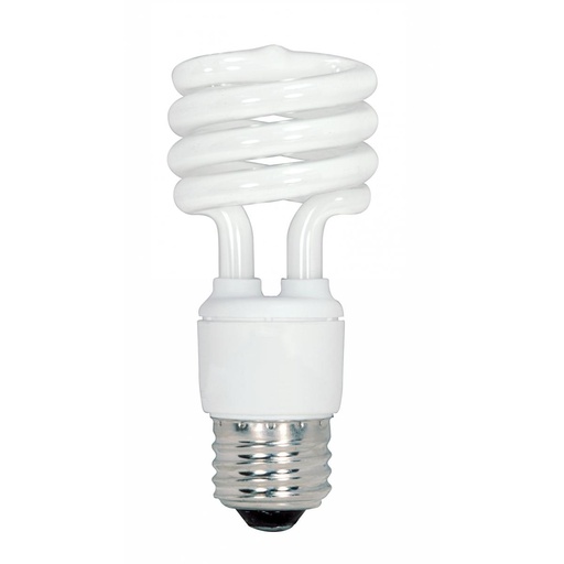 [S6237 ] Satco 13 Watt; Mini Spiral Compact Fluorescent; 5000K; 82 CRI; Medium base; 120 Volt; 4-pack