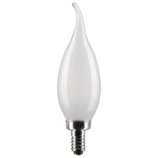 [S21300 ] Satco 4 Watt CA10 LED; Frost; Candelabra base; 90 CRI; 2700K; 120 Volt