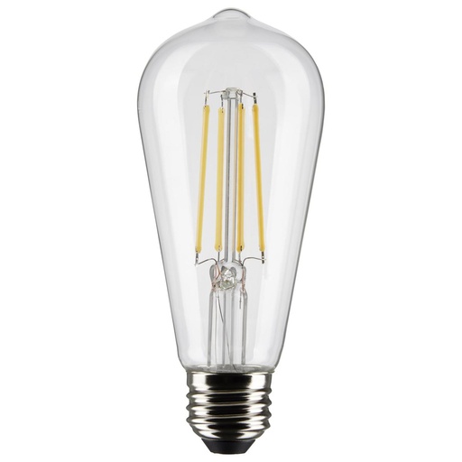 [S21364 ] Satco 8 Watt ST19 LED; Clear; Medium base; 90 CRI; 3000K; 120 Volt