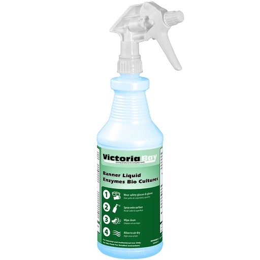 [D00017] Victoria Bay Banner Liquid Enzymes Bio Cultures 32 Floz 12/Case