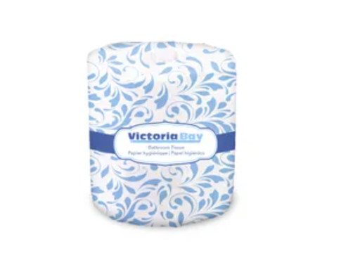 [VBTTST4305] Victoria Bay Toilet Paper & Tissue Roll 4X3 IN 2PLY Recycled Paper White 500 Sheets/Roll 96 Rolls/Case