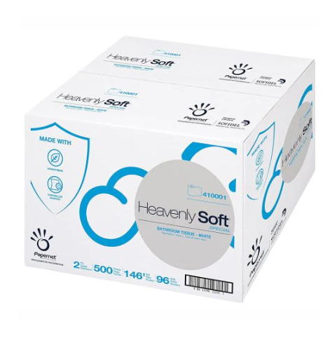[410001] Heavenly Soft Toilet Paper & Tissue Roll 4.1x3.5" 2ply White 96 Rolls/Case