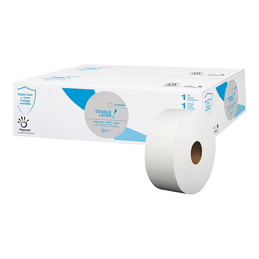 [410049 - 410049TISSUE] Sofidel America  Toilet Paper & Tissue Roll 1PLY White Embossed 8.98IN Roll 3.31IN Core Diameter 12 Rolls/Case