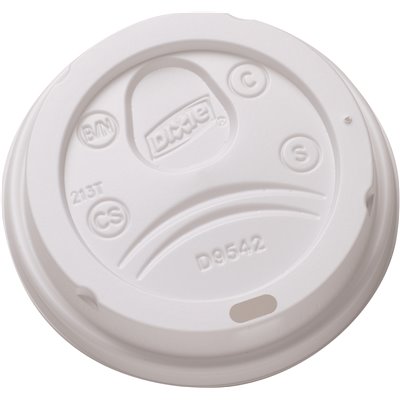 [9542500DX] DIXIE Large White Dome Plastic Hot Cup Lid (10 Sleeves at 50-Count)