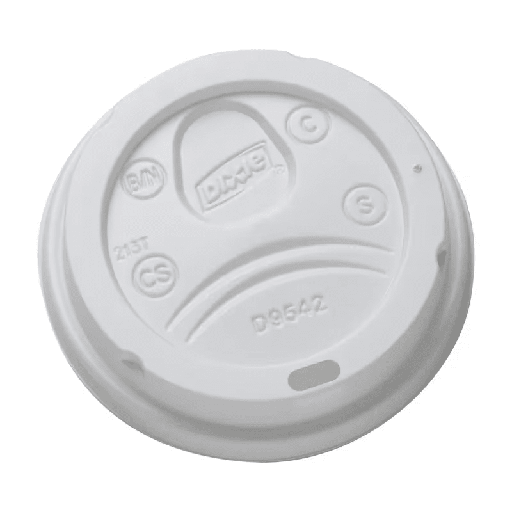 [D9542] DIXIE Dome Plastic Hot Cup Lids, Large, White, (1,000 Lids per Case)