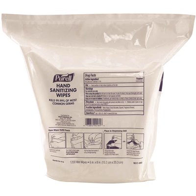 [9118-02 - GOJ9118-02] Hand Sanitizing Wipes Refill for High Capacity Wall and Floor Stand Wipe Dispenser (1200-Count Per Pack/2-Pack Per Case)