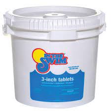 [12073] 3 Inch Stabilized Chlorine Tablets for Sanitizing Swimming Pools - 25 Pounds